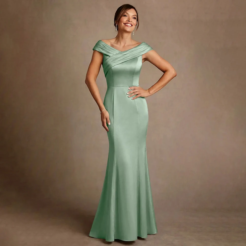 Mother of Bride Dresses Wedding Mother of The Bride Dress Mother Dress V Neck Sleeveless Mermaid Formal Evening Gown Party Gown