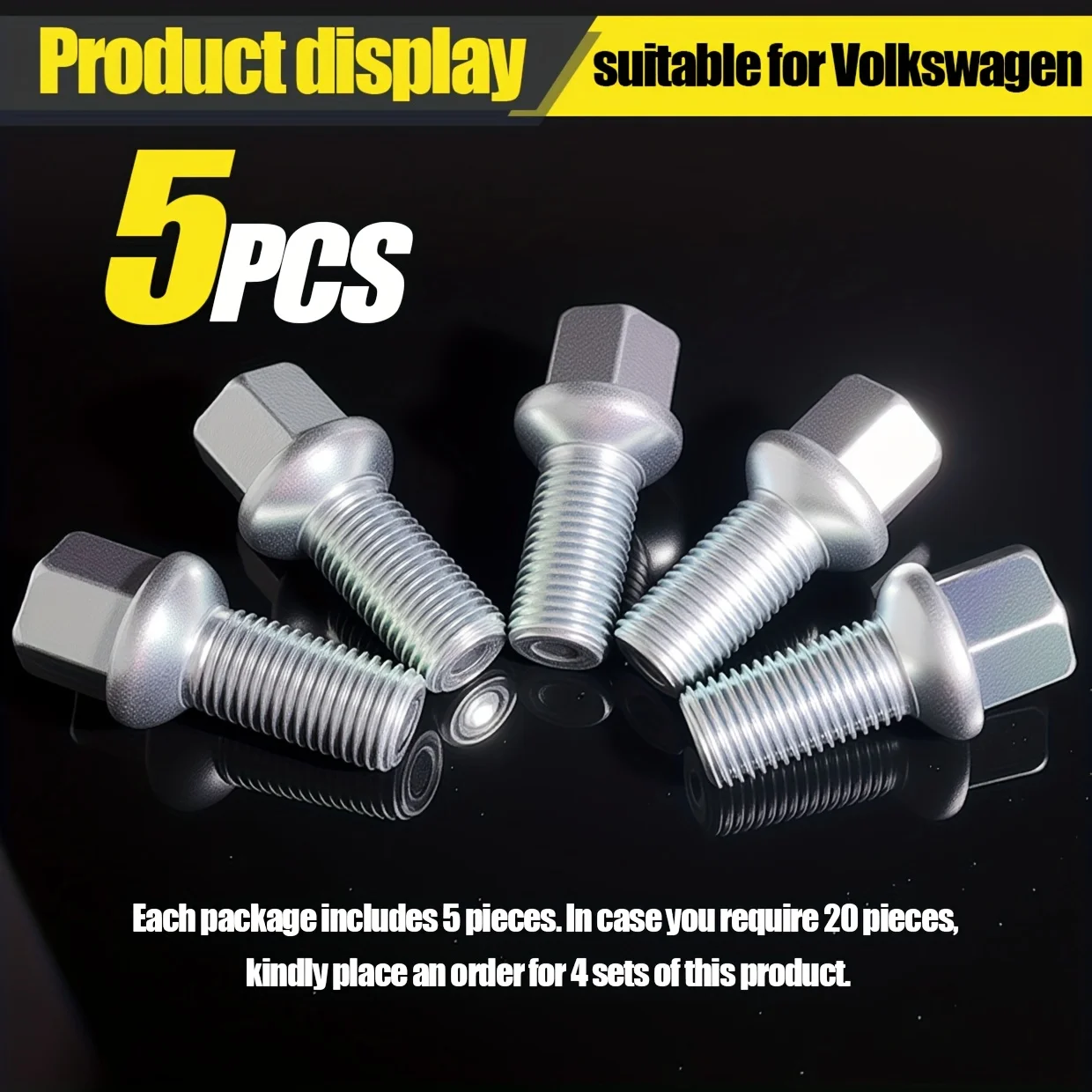 

5pcs Wheel Screw Set Replacement Parts For Volkswagen, Skoda, For Audi A4/A6/A7 Automotive Hub Bolts Tire Screws M14x1.5