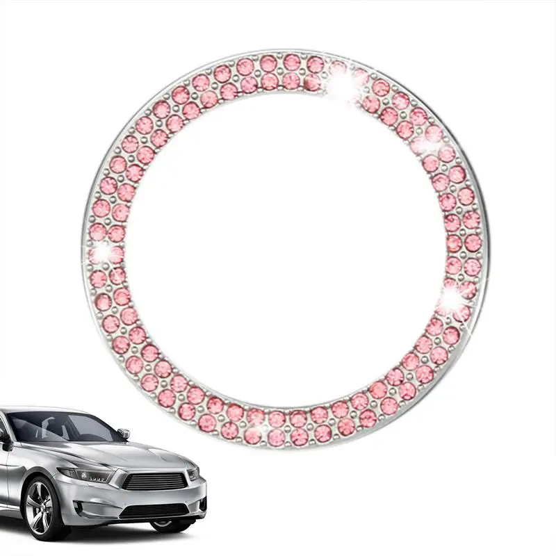 

Car Bling Rings For Start Button Bling Car Interior Accessories For Women Protection Rings Rhinestone Stickers For Car One Key