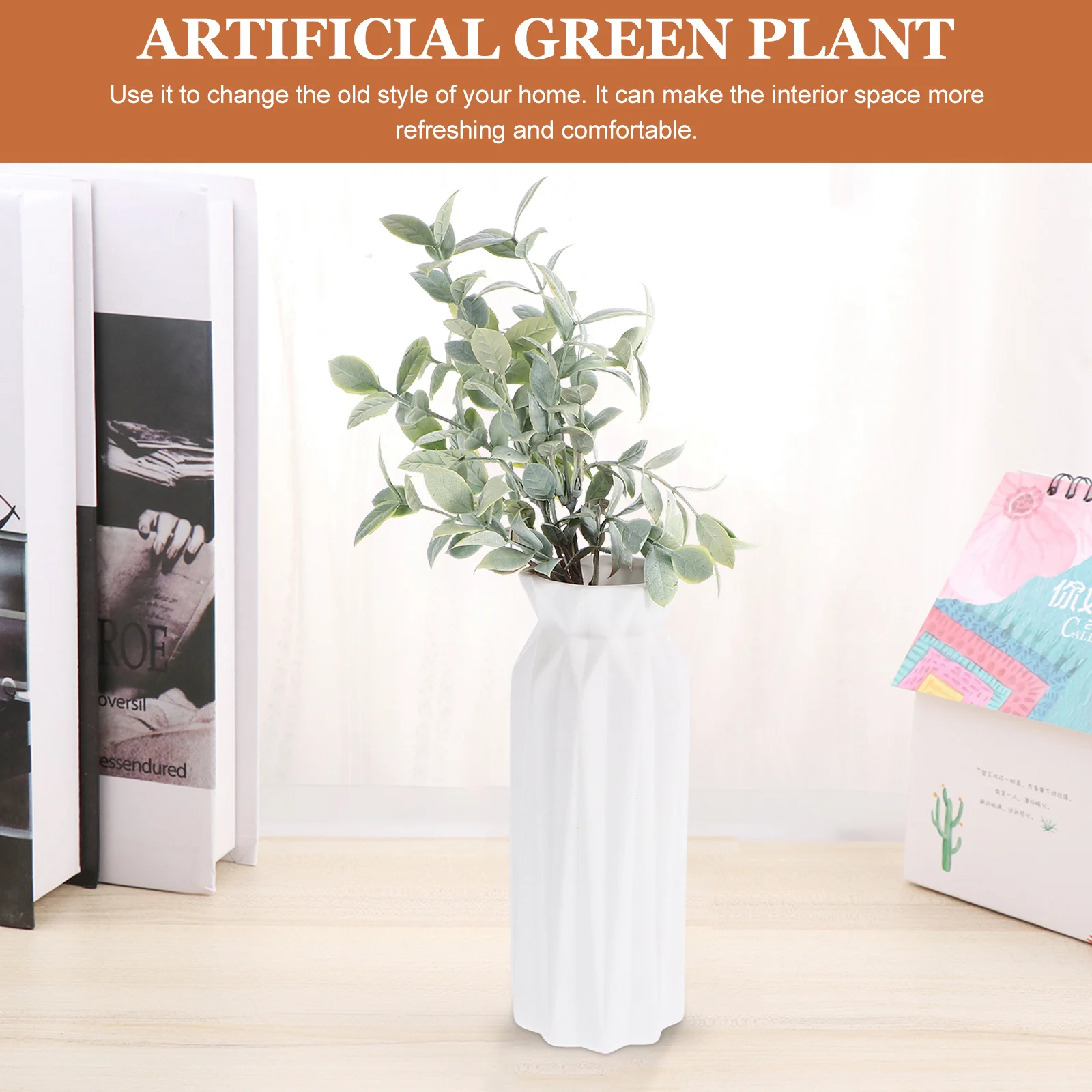 ينبع الخضرة الاصطناعية أوراق النباتات الصناعية فرع للمنزل حفل زفاف الديكور داخلي النباتات الخضراء باقة الأزهار وهمية #2