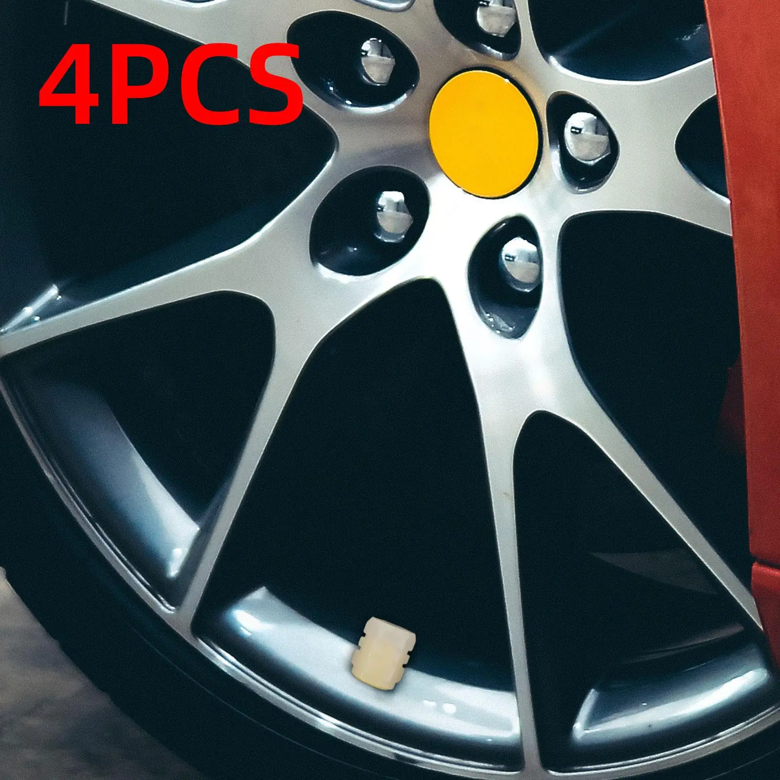 Fluorescent Rubber Valve Caps Glow in the Dark Universal Dust Proof Tire Stem Covers Four Pack for Cars and Bikes view 5
