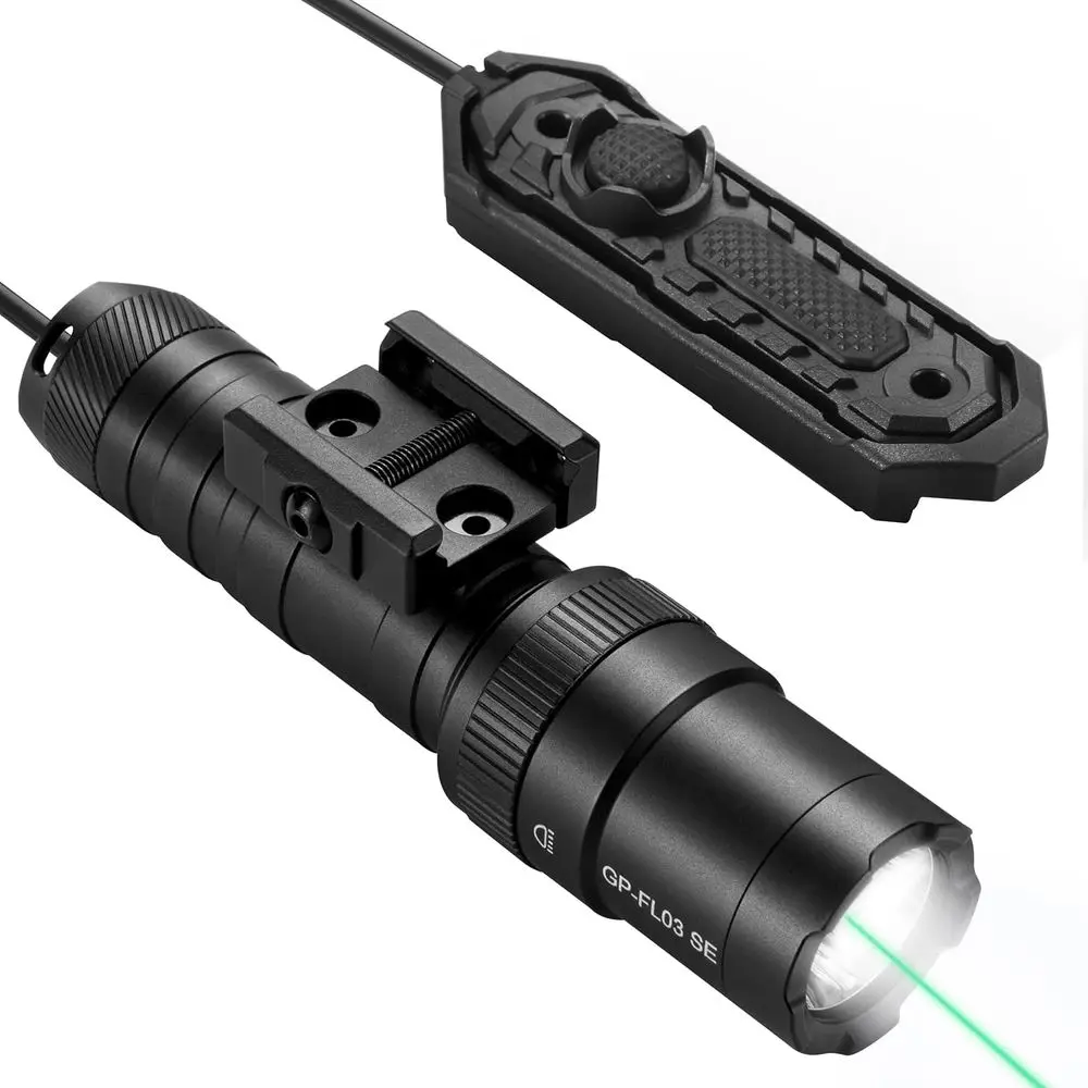 

GOPLANT 2500 Lumen Tactical lashlight or Riles – High-Intensity LED Light with Laser, 90 Min Runtime, Strobe & Momentary es, Rem