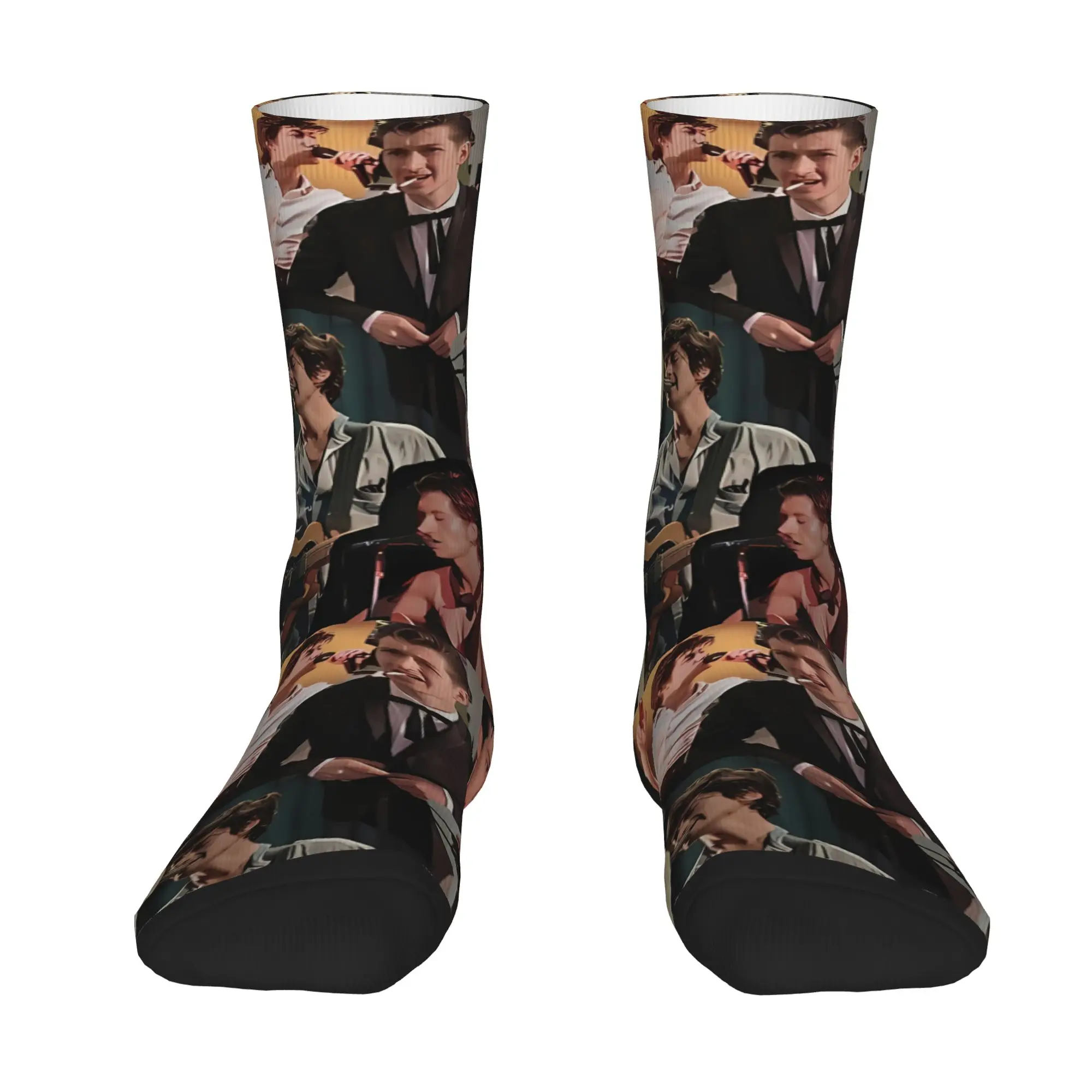 Funny Sock Alex Turner Arctic Monkeys Collage Alex Turnerr Harajuku Seamless Pattern Printed Men Socks Casual Men's Socks