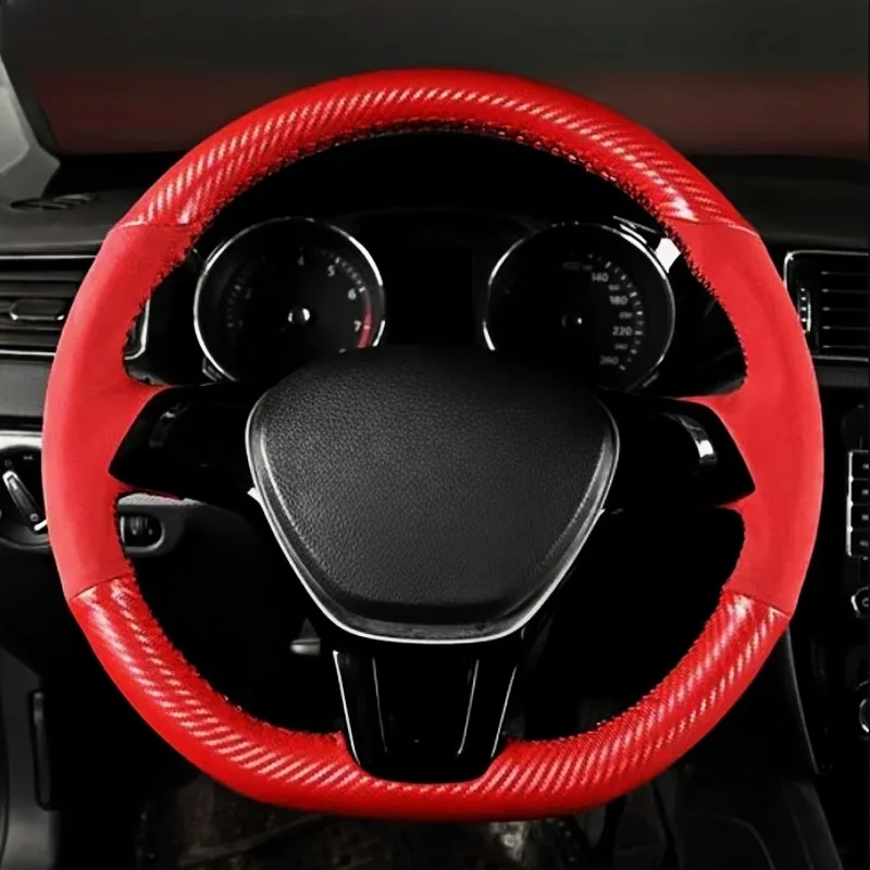 For Volkswagen VW Golf 7 Mk7 Touran Up New Polo Jetta Passat B8 Tiguan Custom Non-slip Black Leather Car Steering Wheel Cover