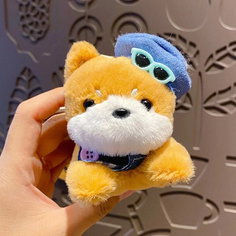 Ciondolo zaino Cartone animato cane peluche portachiavi farcito morbido cane bambola ciondolo animali simpatico cane peluche ciondolo borsa decorazione