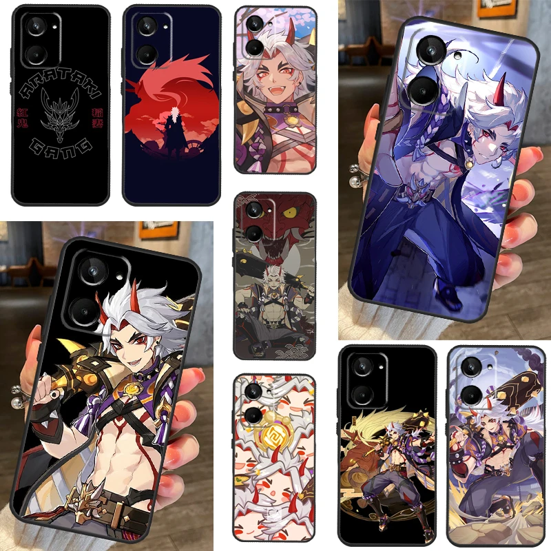 Genshin Impact Arataki Itto For Realme C55 C33 C30 C35 C25 C21 Y C11 C15 C31 8 9 10 Pro Plus GT Neo 5 2T 3T GT3 Case