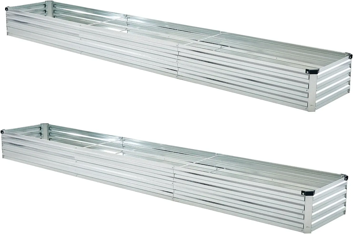 

Комплект из 2 оцинкованных металлических приподнятых садовых кроватей, коробка для цветов 10x2x1 футов для овощей, цветов, суккулентов на открытом воздухе