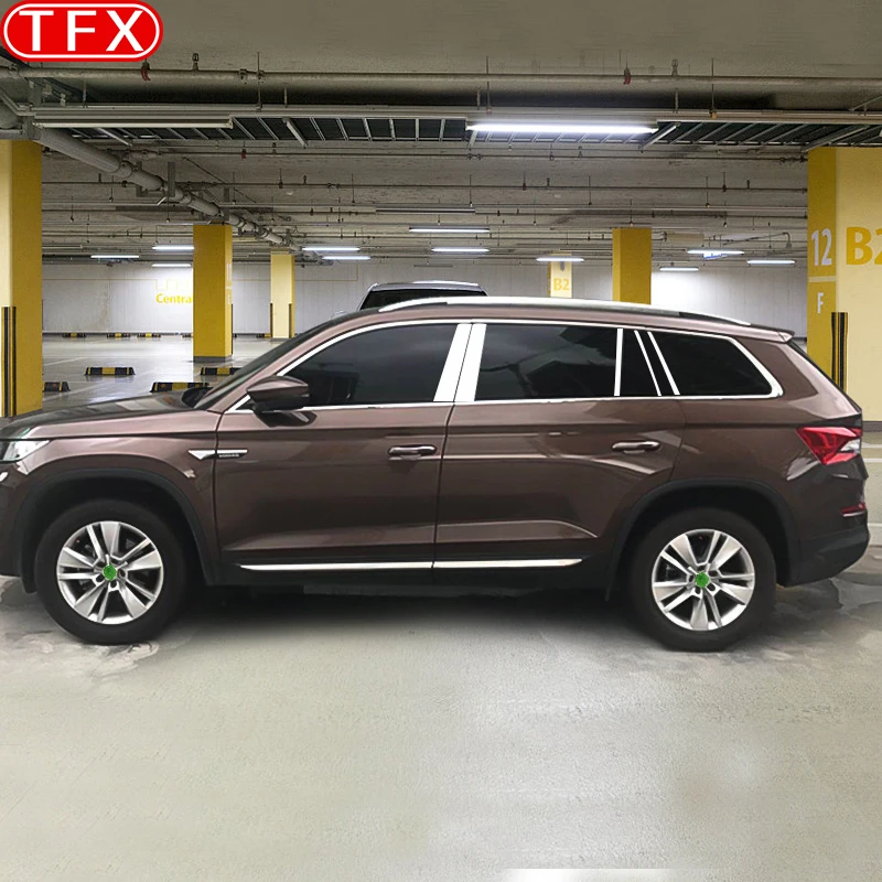 For Skoda Kodiaq 2017-2020 Car Styling Window Trim Stainless Steel Scratch-proof Pillar Posts Cover Modififation Accessories