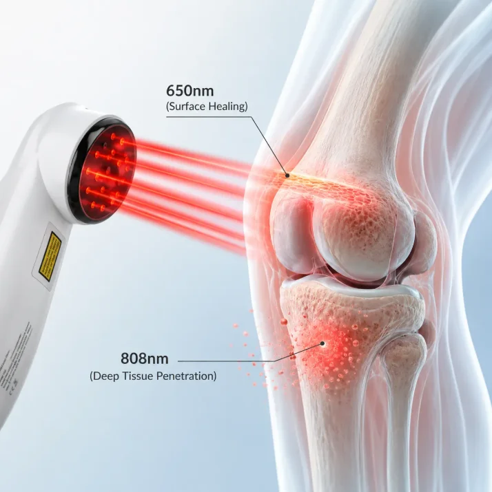

650nm 808nm Handheld Cold Laser Device for Arthritis Knee Pain Relief, Red Infrared Light Physiotherapy for Muscle Joint & Pet