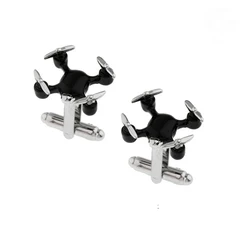 Unmanned Drone Cuff Links For Men UAV Design Quality Brass Material Black Color Cufflinks Wholesale&retail