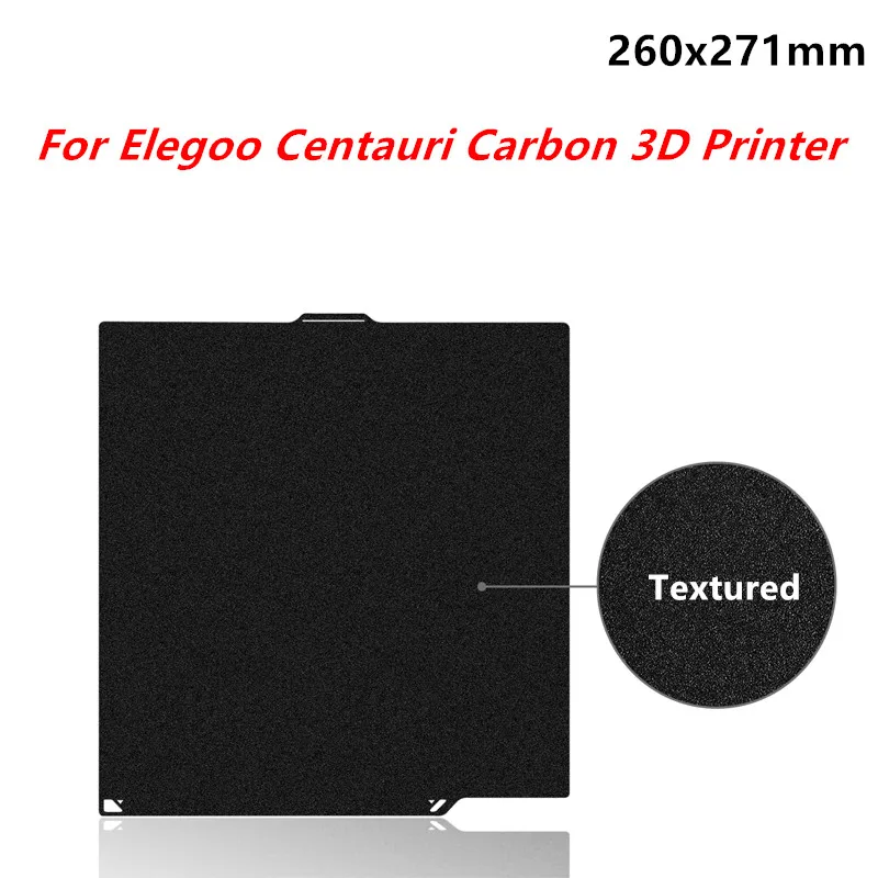 

Centauri Carbon PEI Build Plate for Elegoo Centauri 3D Printer 260x271mm Double Side Black Textured PEI Flexible Steel Print Bed
