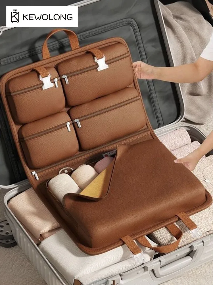 Packing Cubes for Travel, Large Capacity Foldable Clothing Organizers with Separate Laundry Bags, Hanging Luggage Organizer