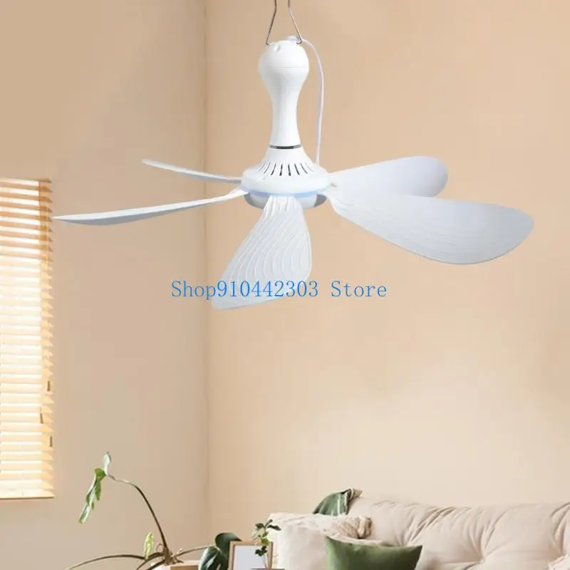 

L4MD Outdoor USB Hanging Fan 16.5 " Leaves Featuring 10.7ft Power Cord Low Safe