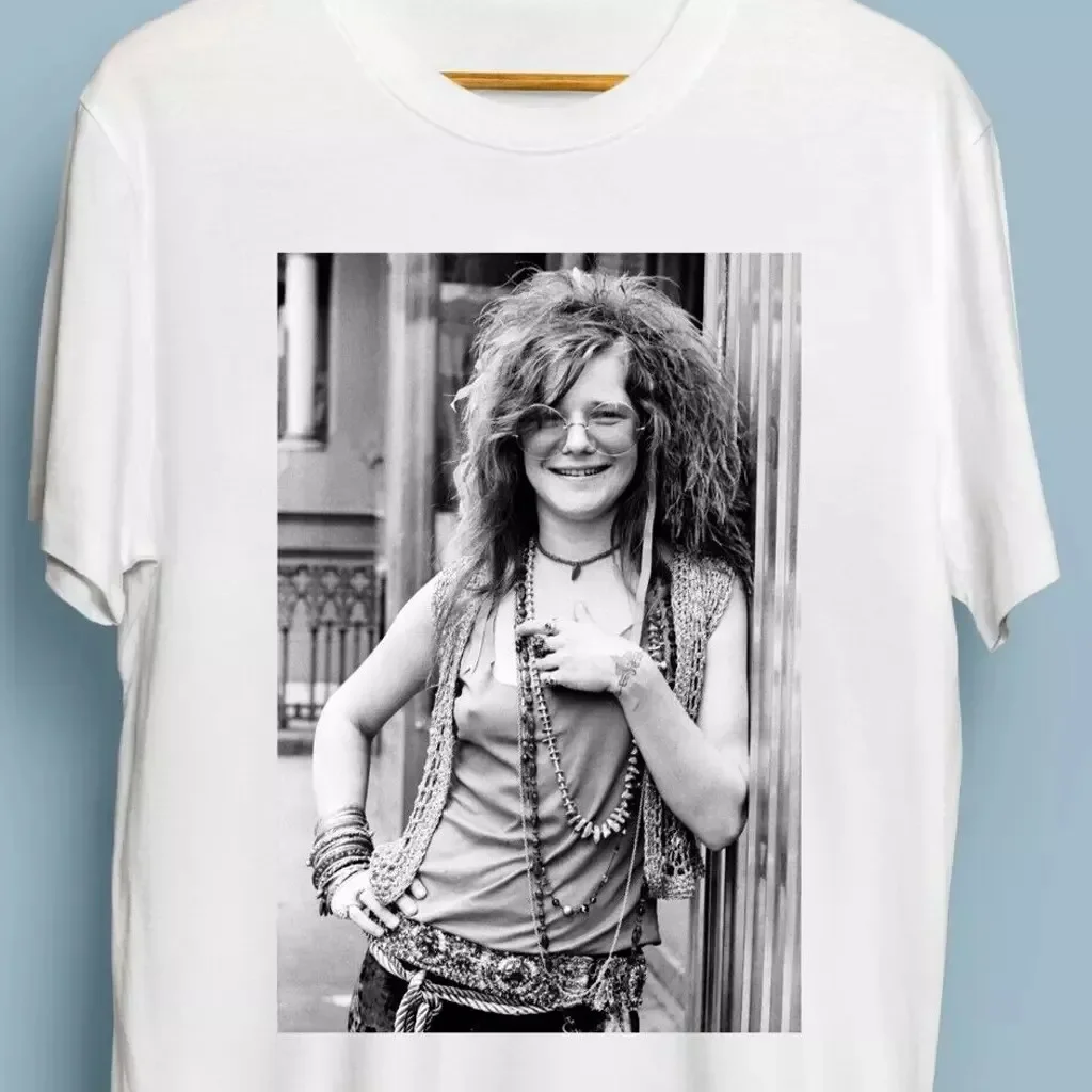 Camiseta con póster de Janis Joplin, tamaño completo S-5XL