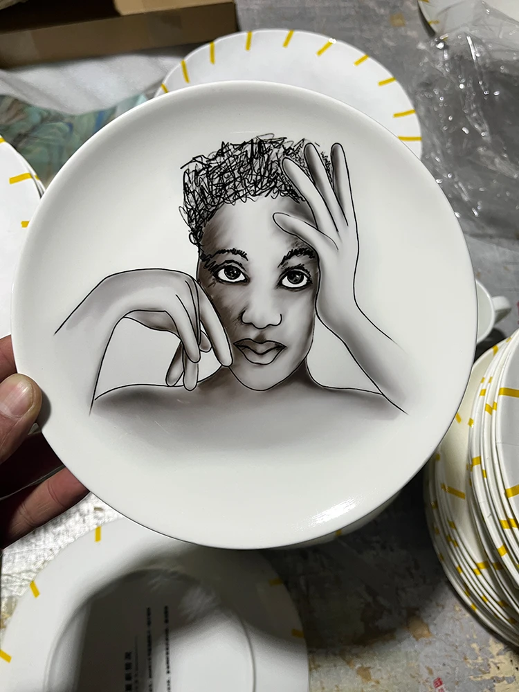 Carrol Boyes Art Decorative Plate South Africa Design Abstract Figure Dish Ceramic Tray for Snack Round Platter for Home Decor