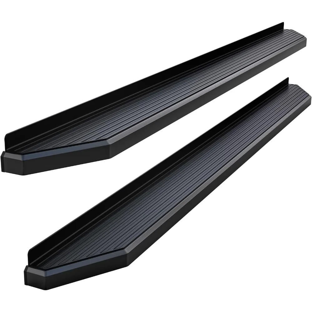 6 بوصة (أسود الفولاذ المقاوم للصدأ نمط مسطح) لوحات الجري Nerf القضبان خطوات جانبية خطوة السكك الحديدية متوافقة مع Ram 1500 2019-2025 Crew