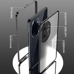 Magnetic Metal Frame Case for Honor 300 200 100 Pro Metal Acrylic Back Cover Shockproof Ultra thin Funda Coque for Honor 200 Pro