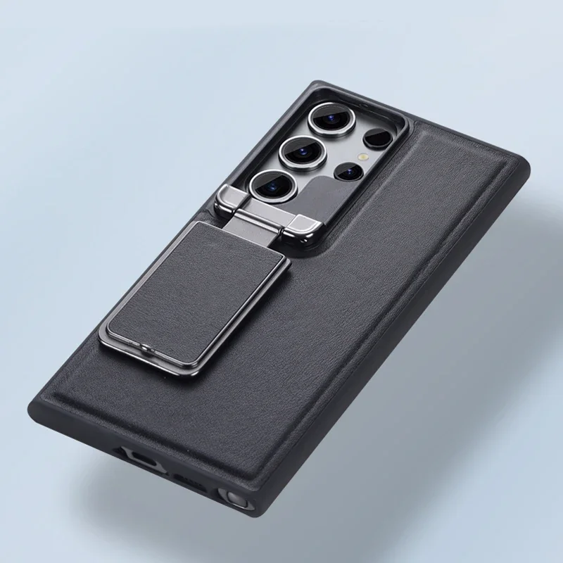 чехол For Samsung Galaxy S23 Ultra / S24 Ultra Back Stand Holder Business Leather Cover 갤럭시 s23 울트라 케이스
