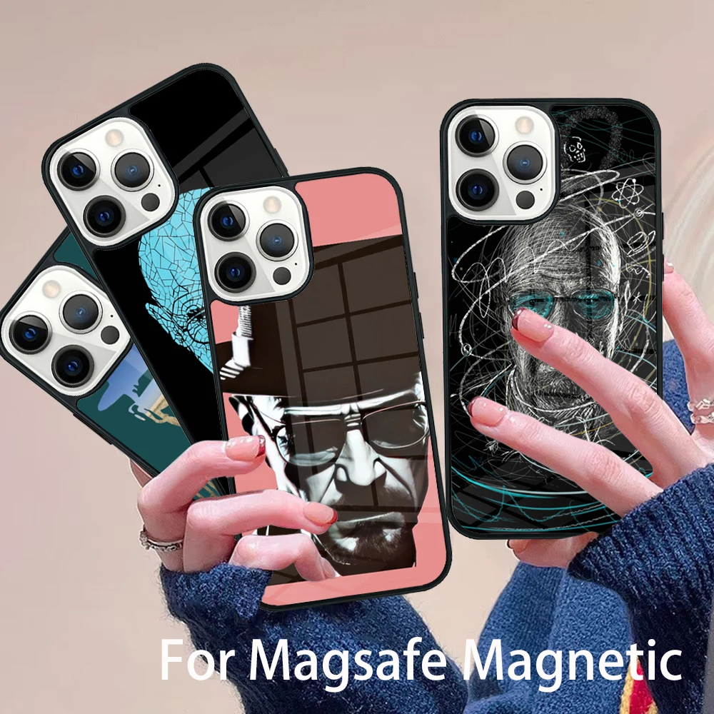 

Heisenberg Breaking Bad Phone Case Magesafe Magnetic Wireless Charge Cover For IPhone 16 11 12 13 14 15 Pro Max Plus Mini