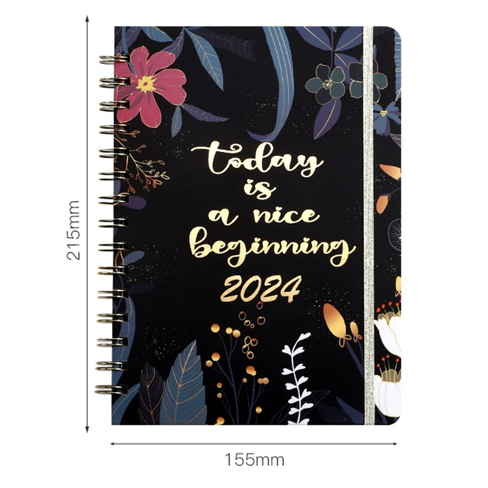 Practical-2024 Floral Planner 2024 Weekly Planner Spiral Bound 12-Month Weekly & Monthly Planner With Unique Add-Ons, Stickers