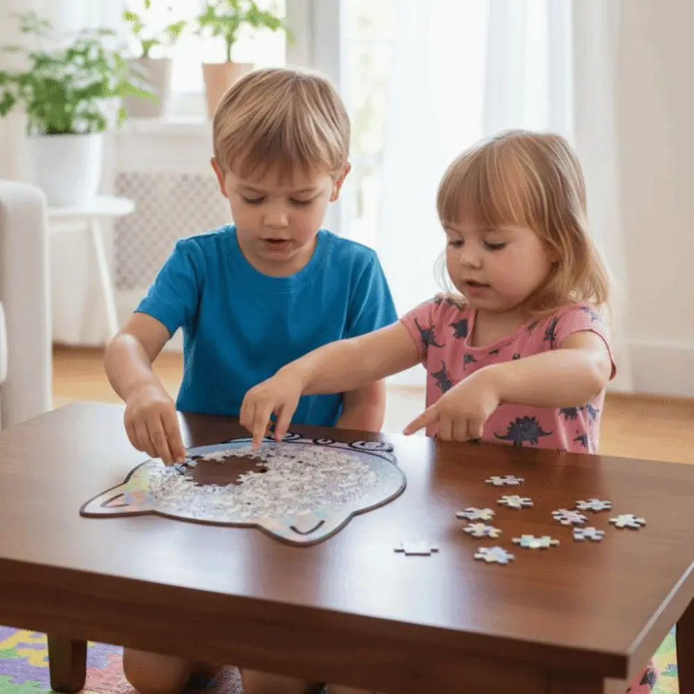 Rompecabezas de gato ardiente cerebral, rompecabezas Irregular, lindo gatito, rompecabezas de madera en forma de gato, rompecabezas de animales de colores