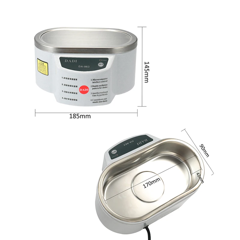 Ultrasonic Cleaner 30/50W Sonicator Bath Degas for Watches Contact Lens Glasses Denture Teeth Electric Makeup Razor Jewelry