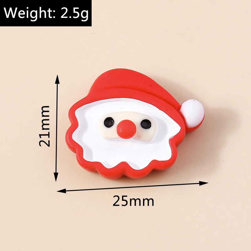 Leslie 10 Stück 22 x 19 mm niedliche Harz-Weihnachtskeks-Lebkuchenmann-Charms mit flacher Rückseite, Cabochon für DIY-Schmuckherstellung, Haarspangen – Detail 11