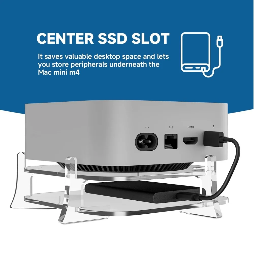 Mac mini M4/M4 Pro 2024 브래킷용 데스크탑 스탠드 아크릴 마운트 독 홀더 액세서리