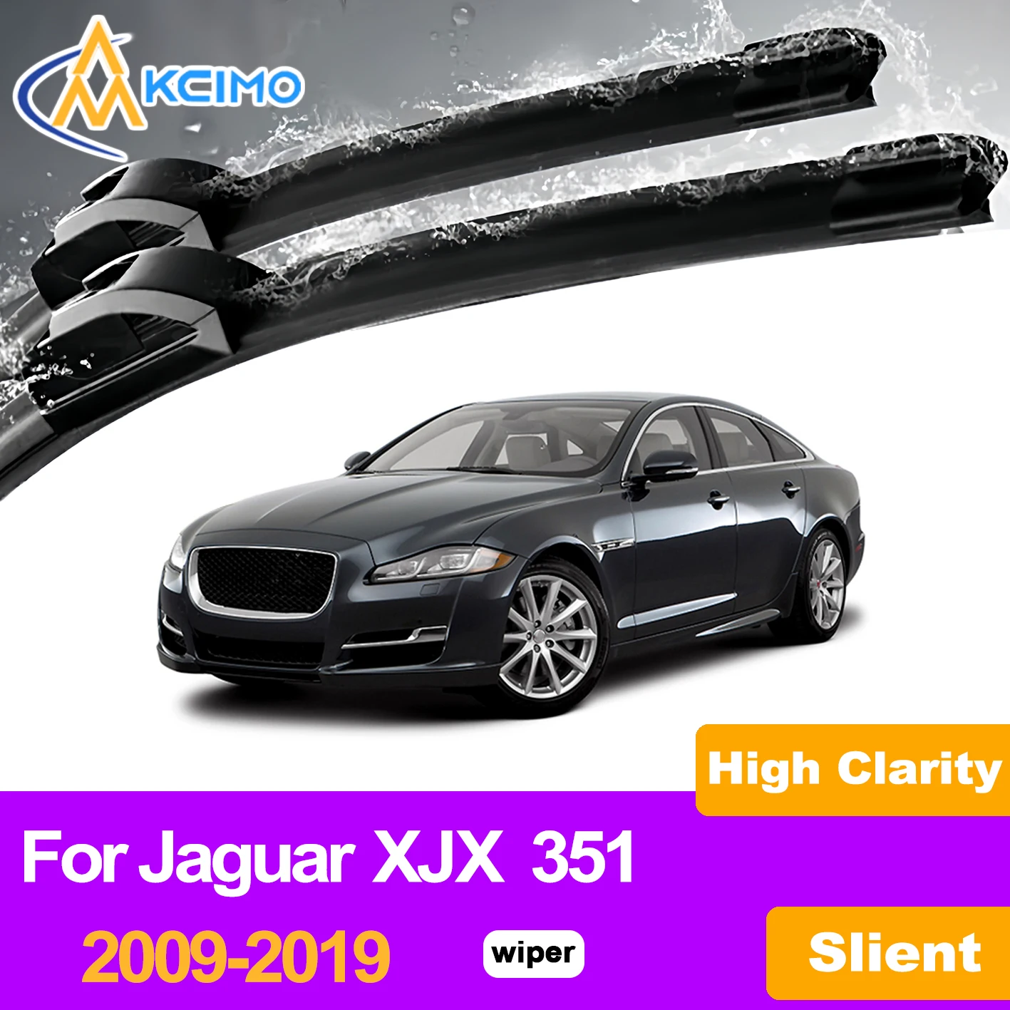 

KCIMO 2PCS Front Windshield Wiper Blades For Jaguar XJ X351 2009-2019, Streak Free Crystal Clear Vision All Weather