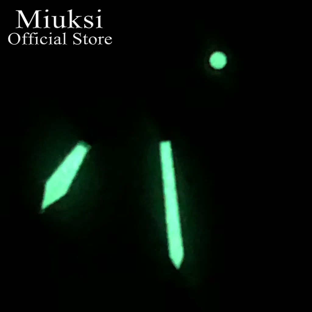 Miuksi VH31 Uhrzeiger, grün leuchtend, weiß/schwarz, passend für VH31 Uhrwerke. – Detail 6