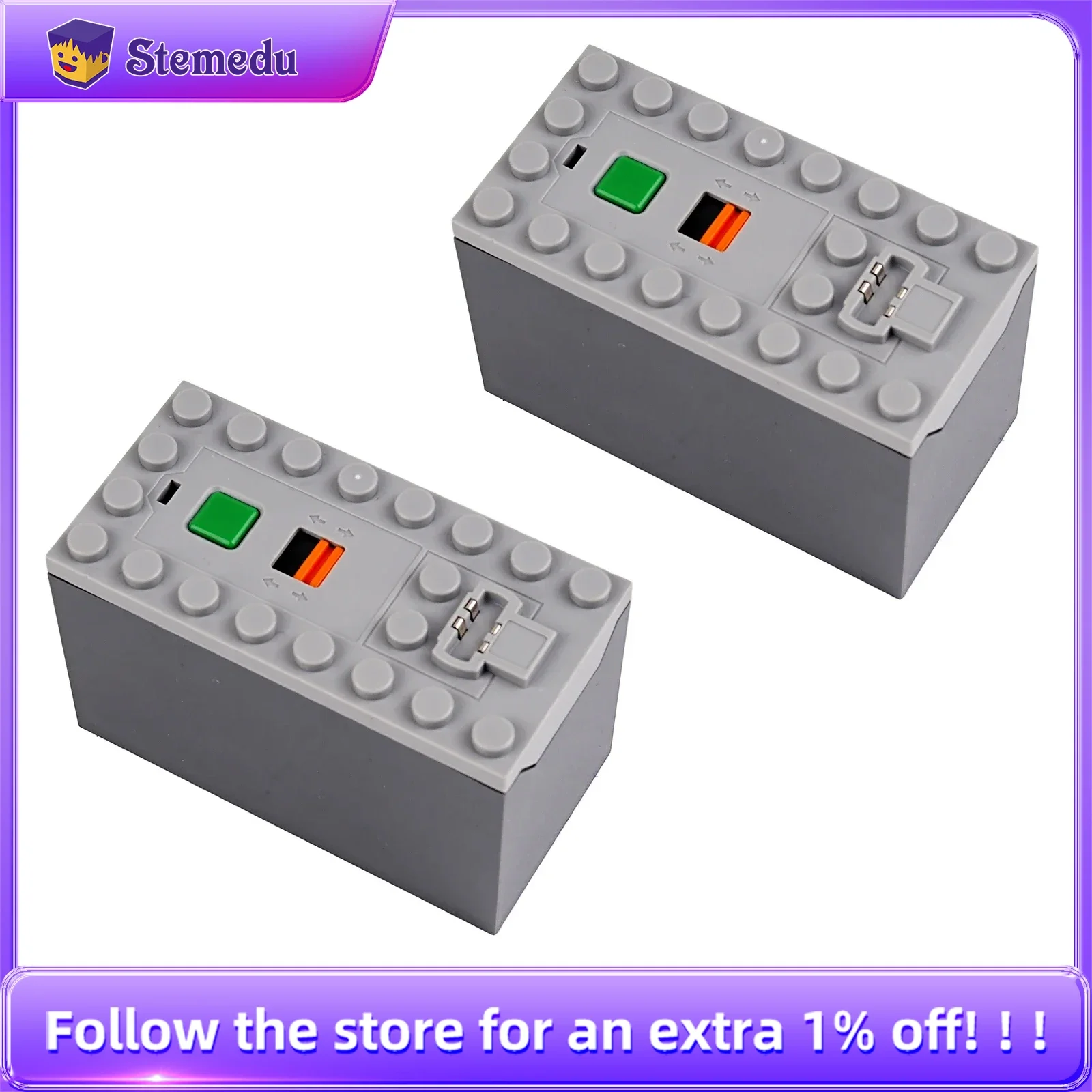2PCS 9V AAA Battery Case Box Shell Building Blocks Compatible with legoeds Power Functions MOC Technology PF Blocks 88000