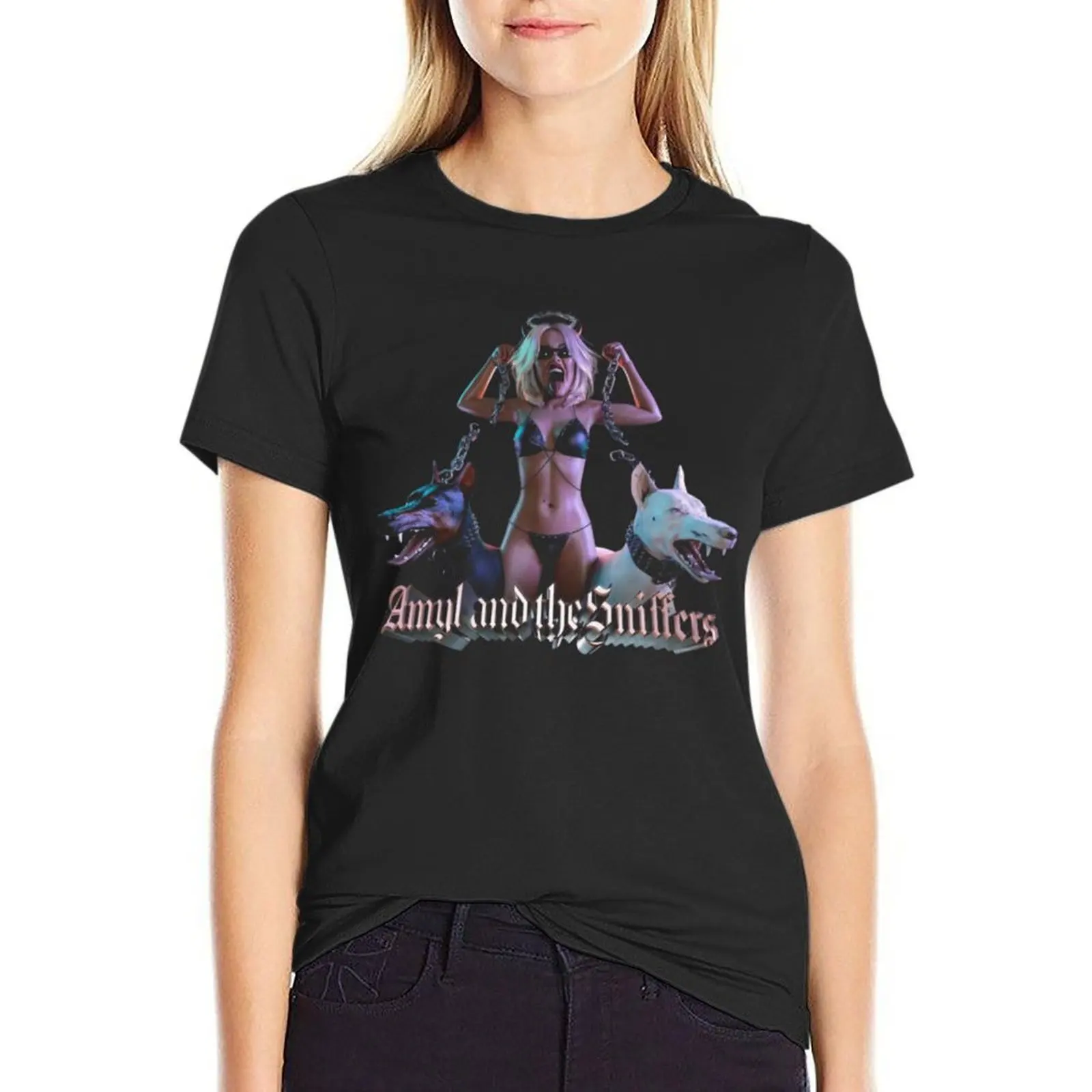 Amyl and the Sniffers T-Shirt funnys customizeds Female clothing sublime T-shirt Women