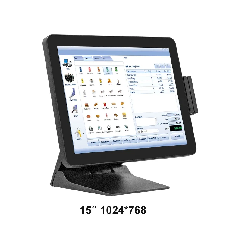 Removable Ssd 15inch Cashier Machine Pos System Pos Terminal