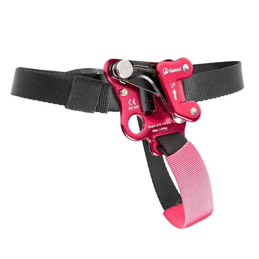 Rock Climbing Foot Ascender 7075 Aluminum Left Right Riser Belay Device with Pulley for Tree Work and Mountaineering