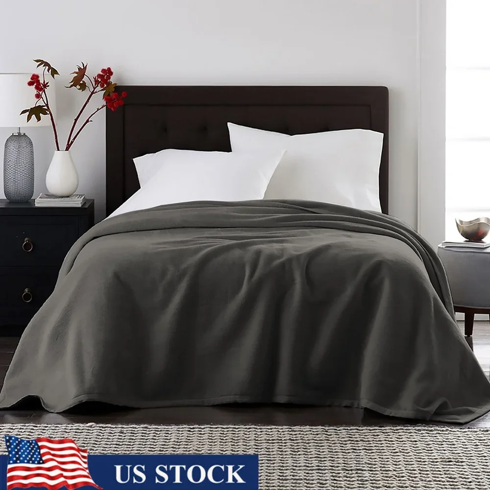 

Ultimate Plush Fleece Blanket Heavyweight Soft Cozy Warm Solid Machine Washable Stain Resistant Adult Bedspread Home Decor