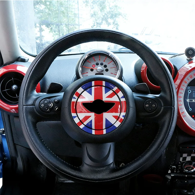 3D Dropper Adhesive Three-dimensional British Steering Wheel sticker For MINI Cooper R55 R56 R60 Interior Upgrade Accessories view 2