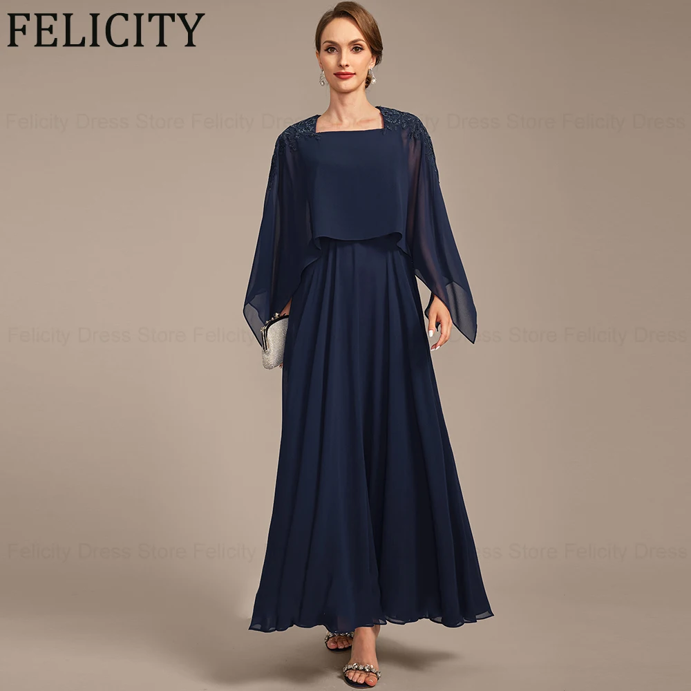 FELICITY Chiffon Elegant Mother of the Bride Dress 2025 Customized A-line Wedding Guest Dress Applique Sequin Long Evening Gowns
