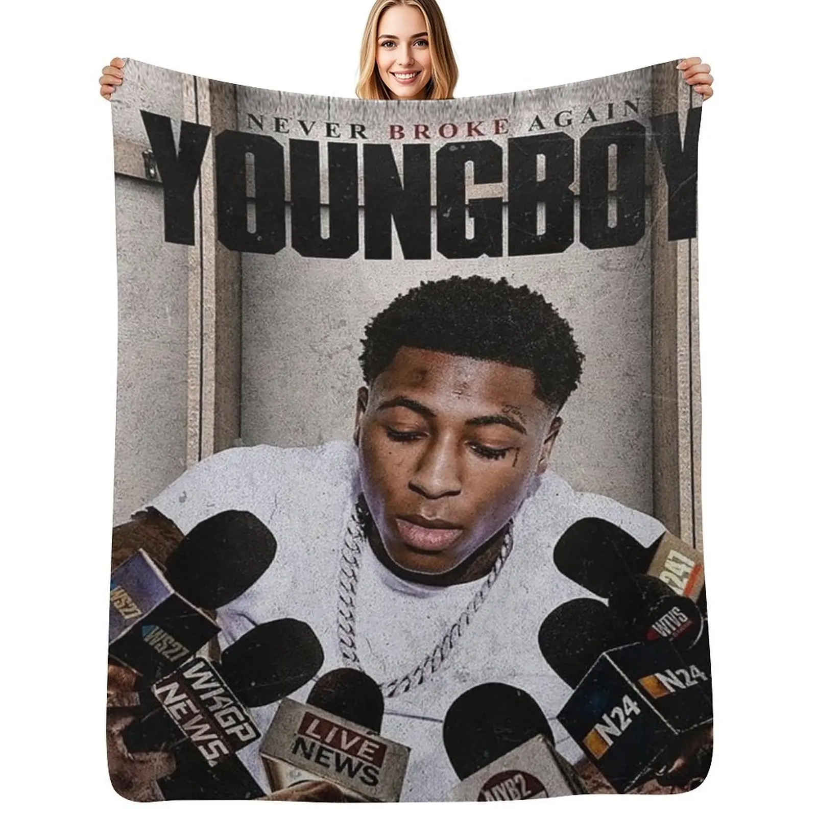 

Threeboy Young Boy Never Broke American Tour 2020 Throw Blanket Outdoor Soft Blanket for Picnic Beach Camping