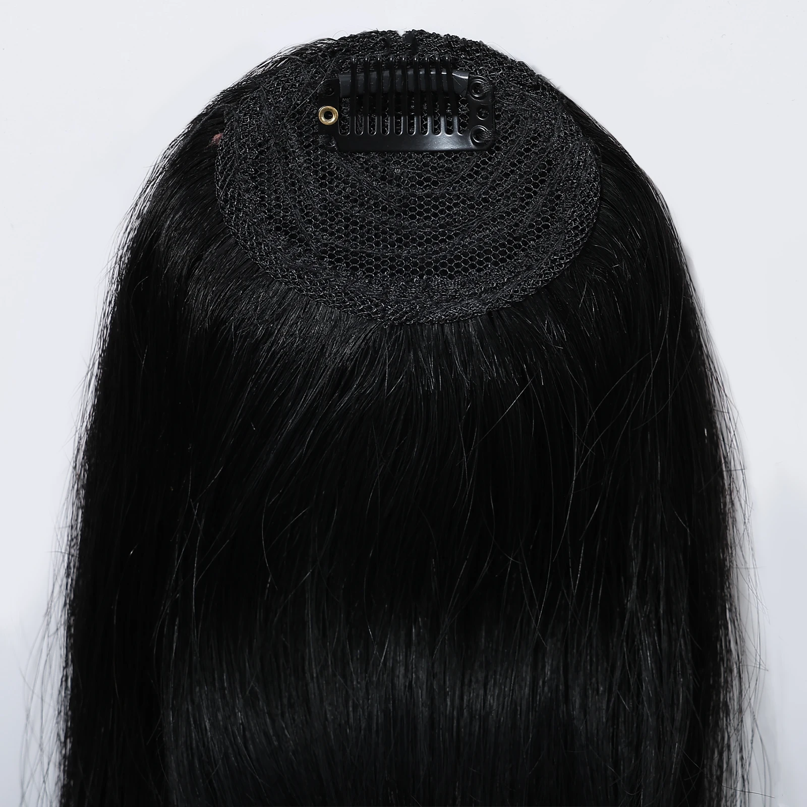 100% Human Hair Bangs Natural Black Wispy Bang Hair Clip in Bangs Fringe with Temples Hairpiece for Women Clip on Air Bang 4.5in