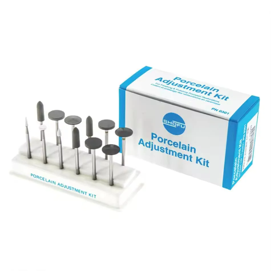1 Box SHOFU Denture Base Polishing&Grinding Kit: Precious Metal Grinding/Porcelain Trimming&Enamel Finishing/Resin Shaping Set