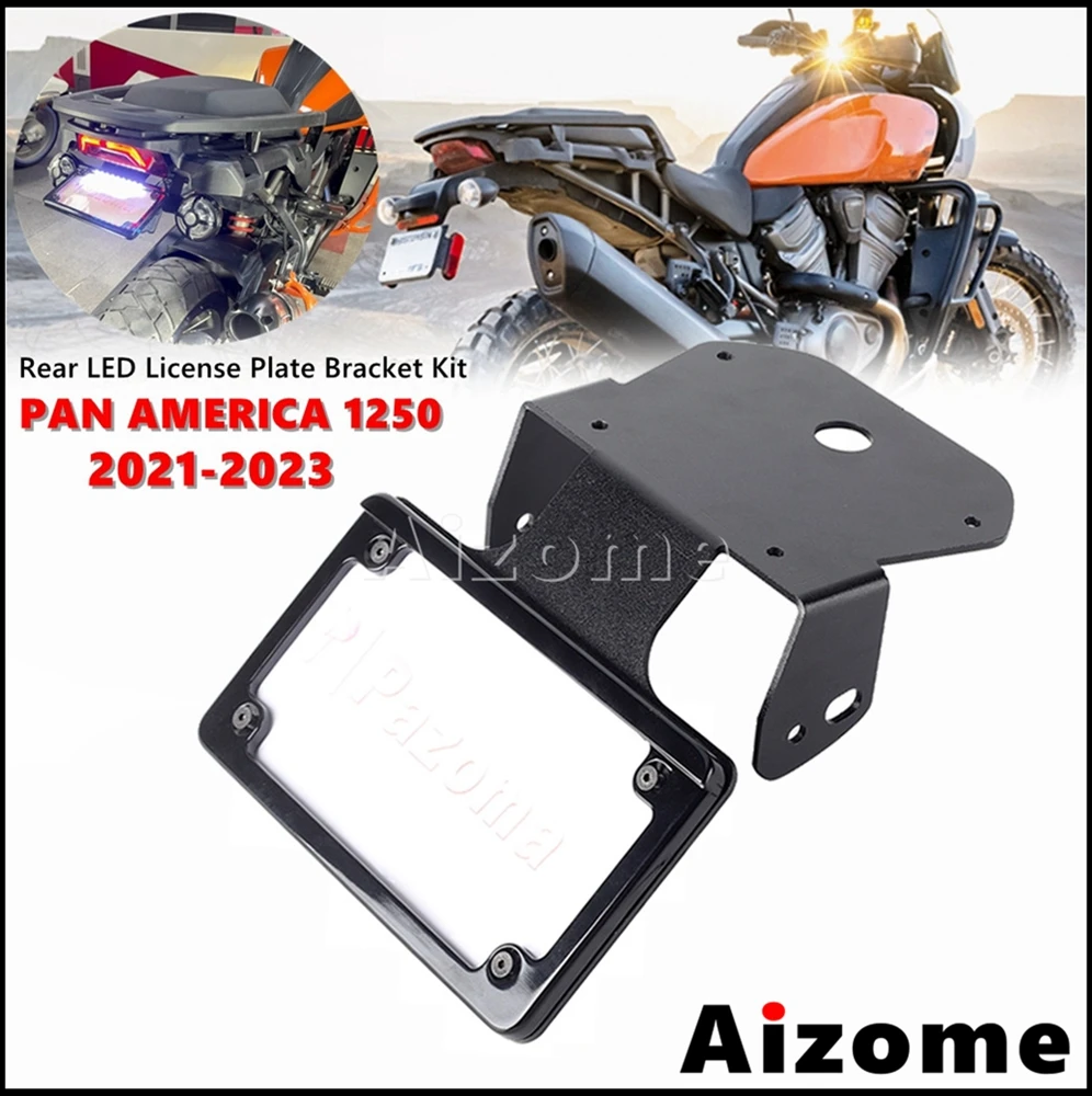 

For Harley Pan America 1250 RA1250 RA1250S License Plate Frame Holder Bracket LED Tail Tidy Fender Eliminator Light 2021-2024