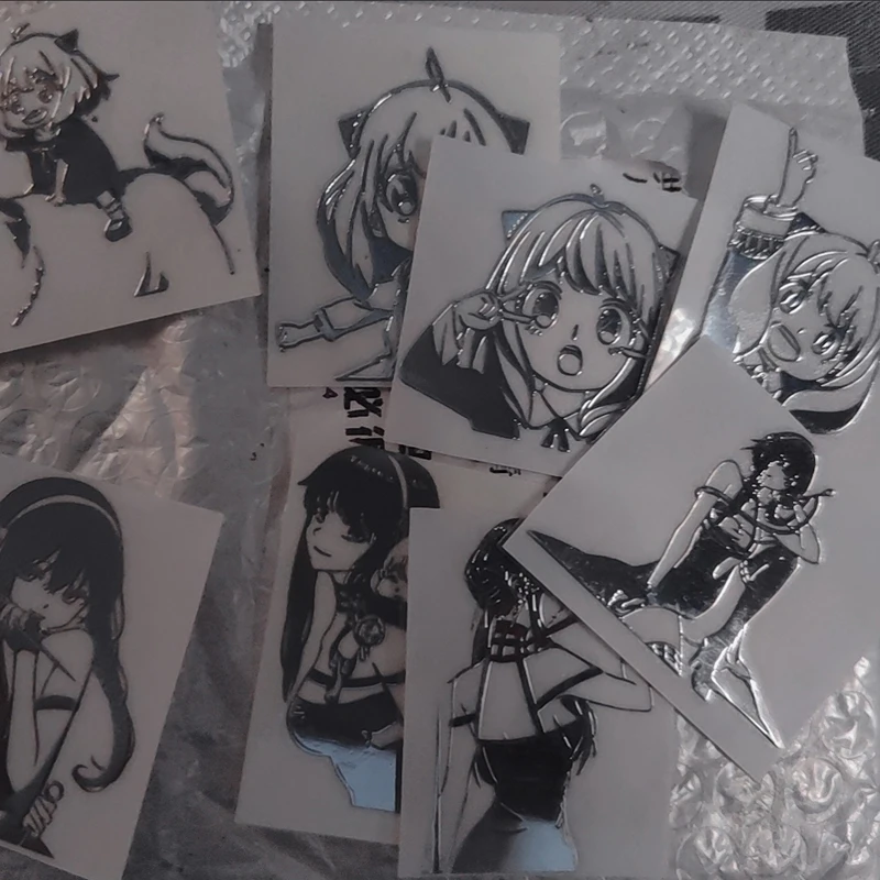 Autocolante Metalice Anime 8 buc Impermeabile