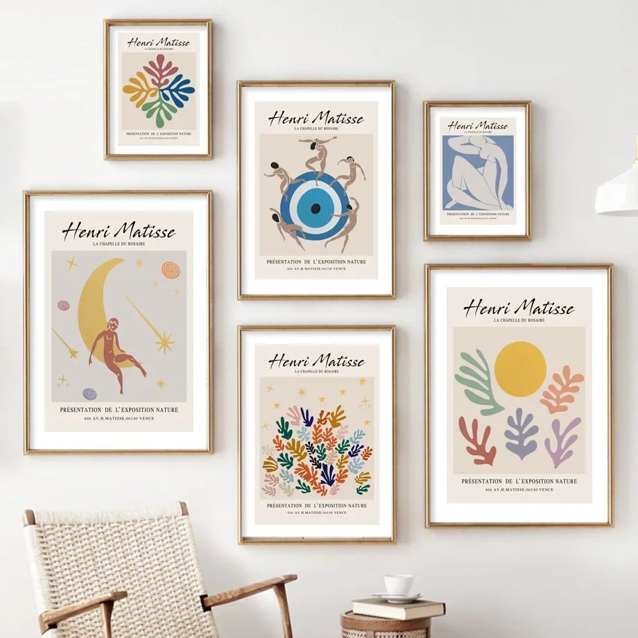 Abstract Henri Matisse Botanical Evil Eye Wall Art Canvas Painting Nordic Posters And Prints Wall Pictures For Living Room De