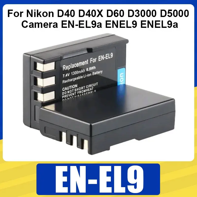 EN-EL9 Battery 1300mAh Rechargeable Batteries For Nikon D40 D40X D60 D3000 D5000 EN EL9A Camera EN-EL9a ENEL9 ENEL9a Battery