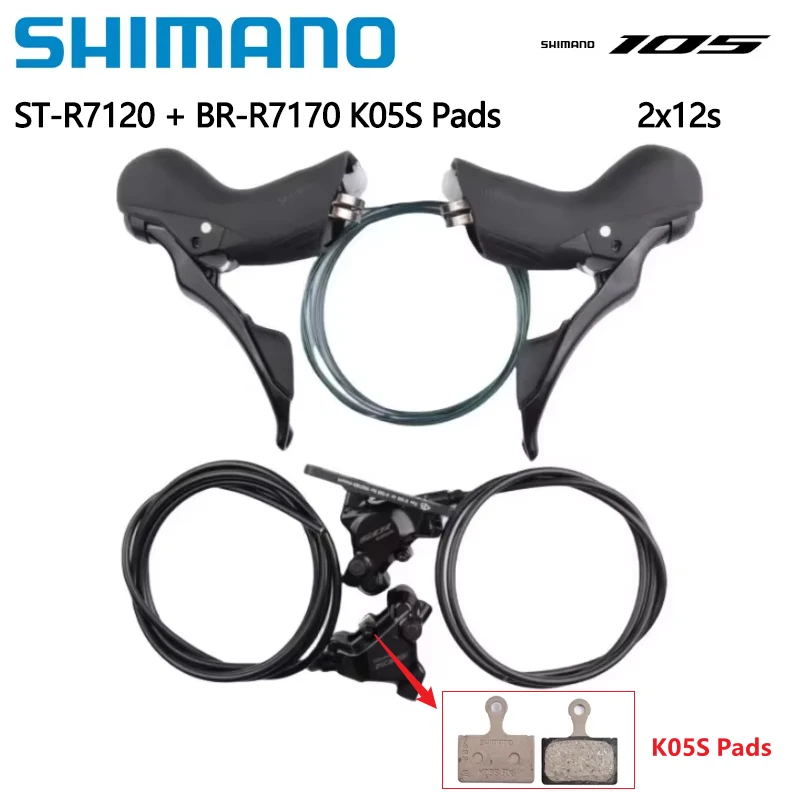 Shimano R7120 + R7170 ST 105 R7120 BR R7170 Hydraulische Scheibenbremssattel L05A Pads 2x12 Geschwindigkeit Links Rechts für Rennrad Radfahren – Detail 1