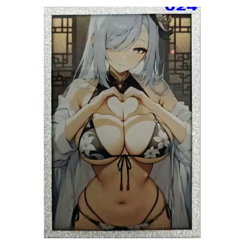 Anime Goddess Story Acrylic Coloring Paper Collectible Card Shenhe Kokomi Lumine Hyuga Hinata Hancock Toys for boy Birthday Gift