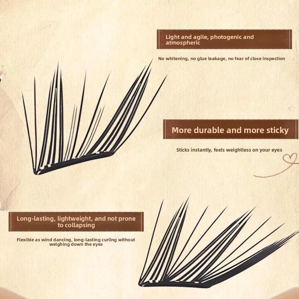 9-13mm Length False Eyelashes Bond and Seal Cluster Design DIY Lash Extension Kit Natural Look Individual Eyelashes Kit