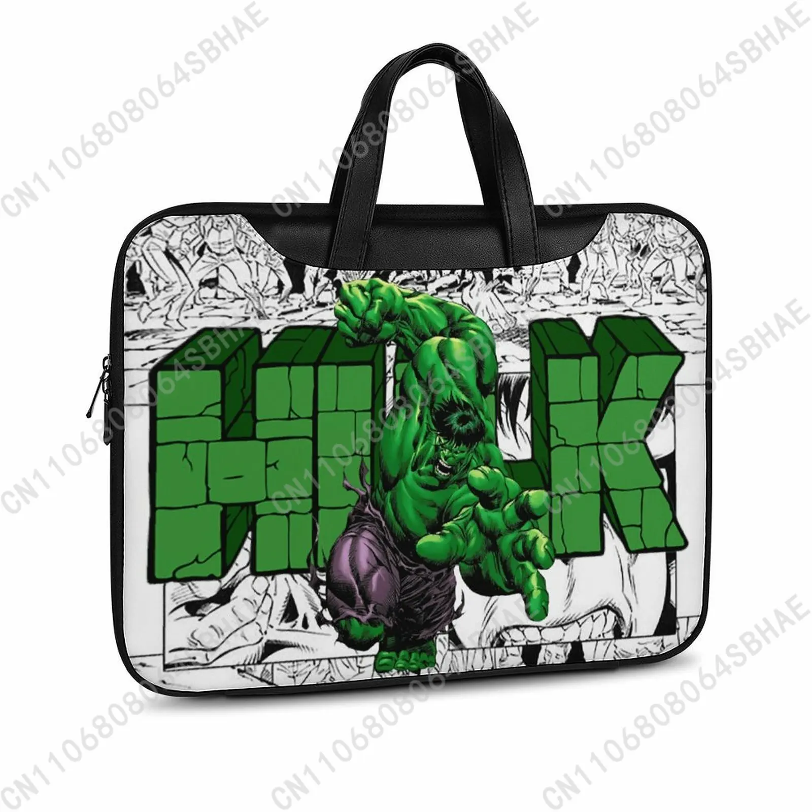 Marvel The Incredible Hulk Custom Leather Briefcase Men Woman Laptop Bag Business Retro Genuine Leather Computer Cosplay