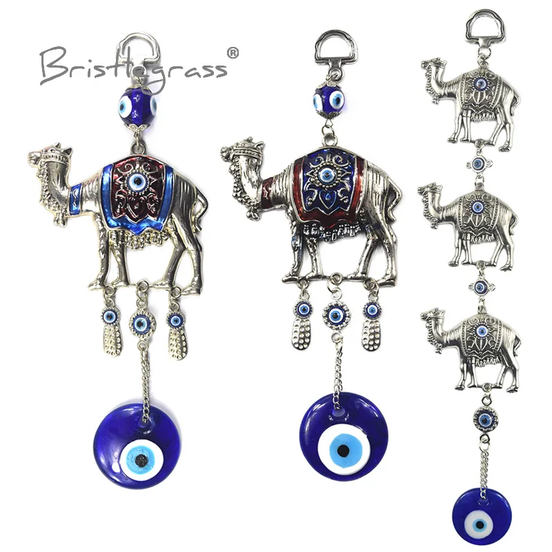 BRISTLEGRASS Turkish Blue Evil Eye Camel Wall Hanging Pendants Pendulum Amulets Lucky Charms Blessing Protection Gift Home Decor