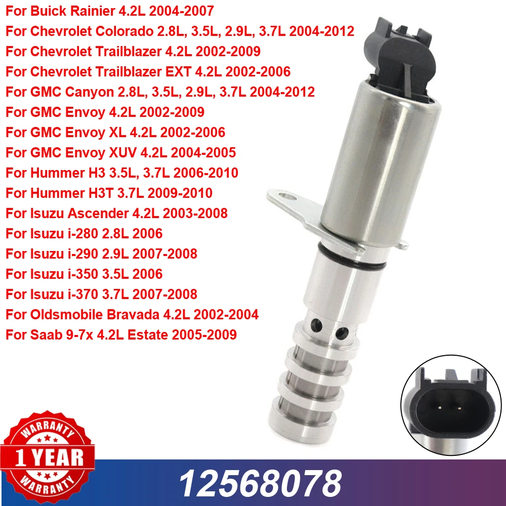 12568078   Solenoide de sincronización Variable de Control de válvula VVT para Chevrolet Colorado Trailblazer GMC Canyon Envoy Hummer H3 H3T nuevo
